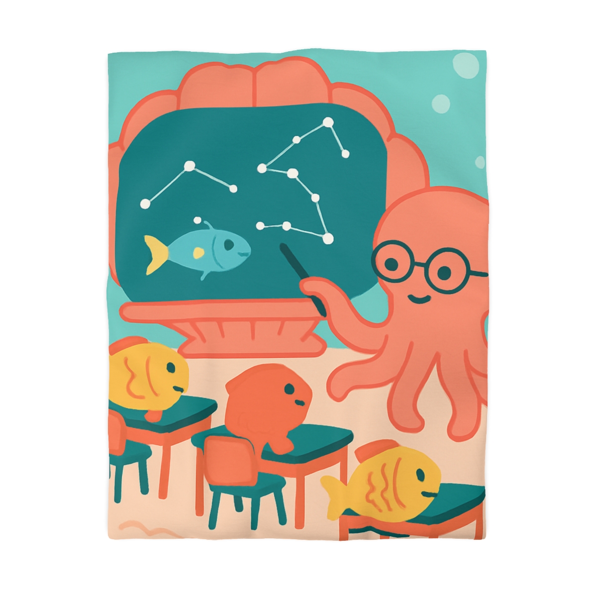 Cosmic Coral Classroom stylish duvet covers