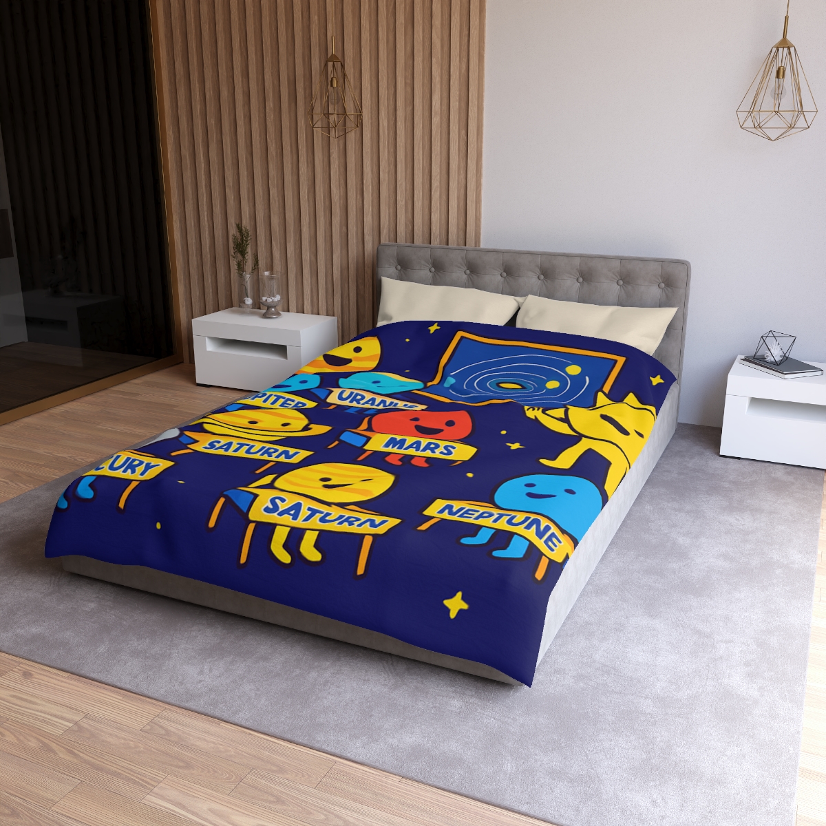 Planet School In The Sky custom duvets