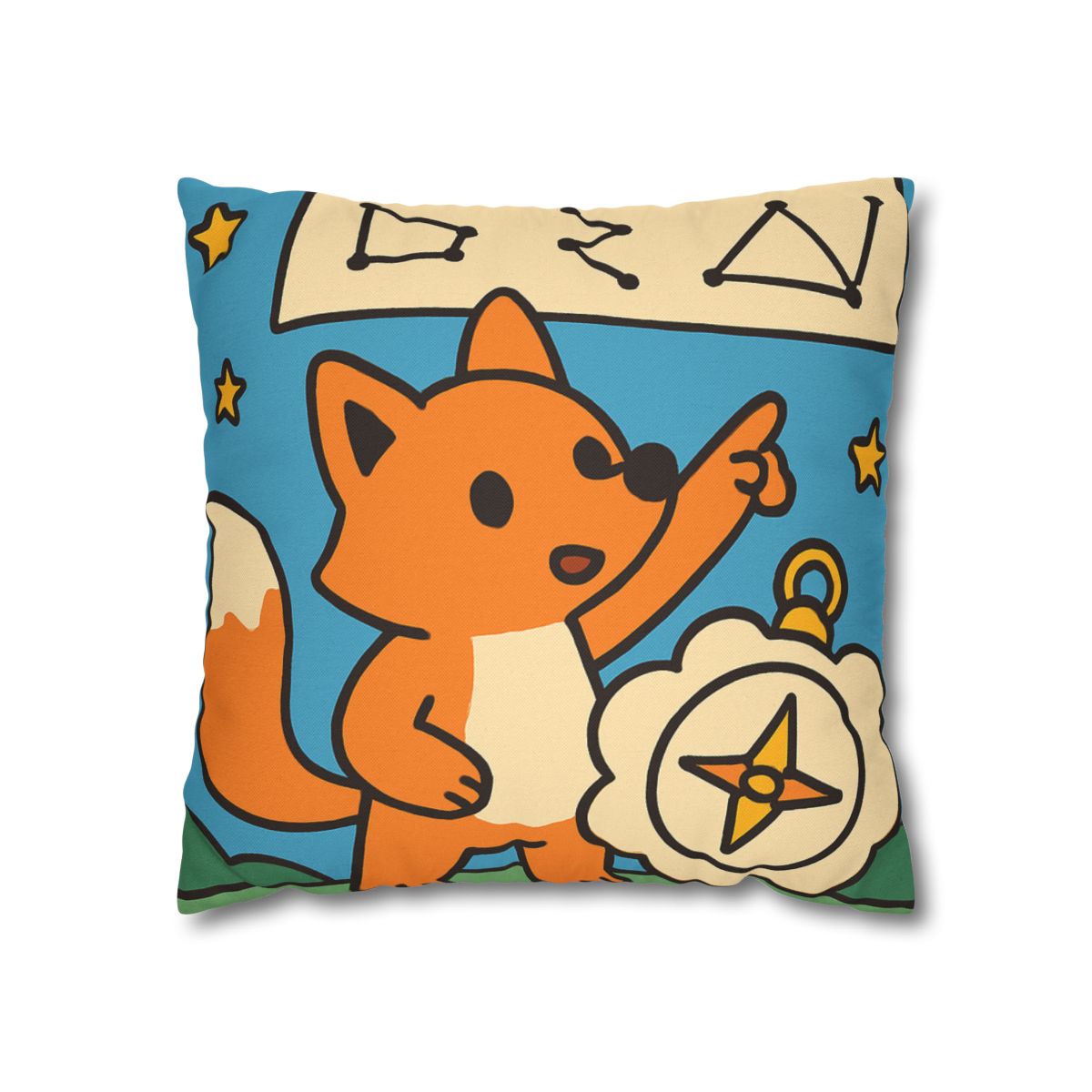 Sky Map Fox And The Cloud Compass designer print pillow cases