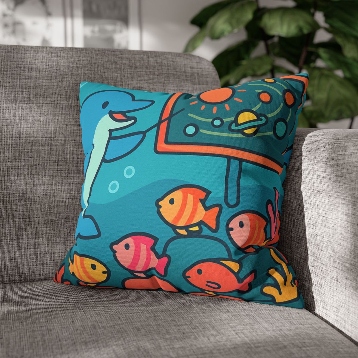 Cosmic Coral Reef Classroom personalized pillow covers