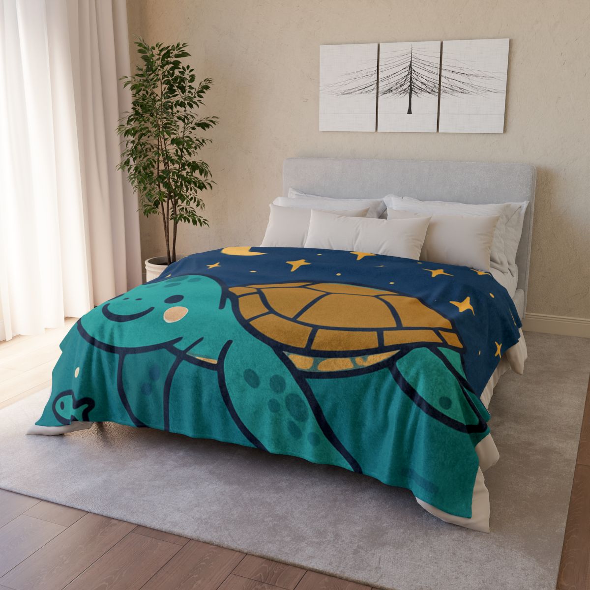Starry Sea Turtle Voyage stylish throw blankets