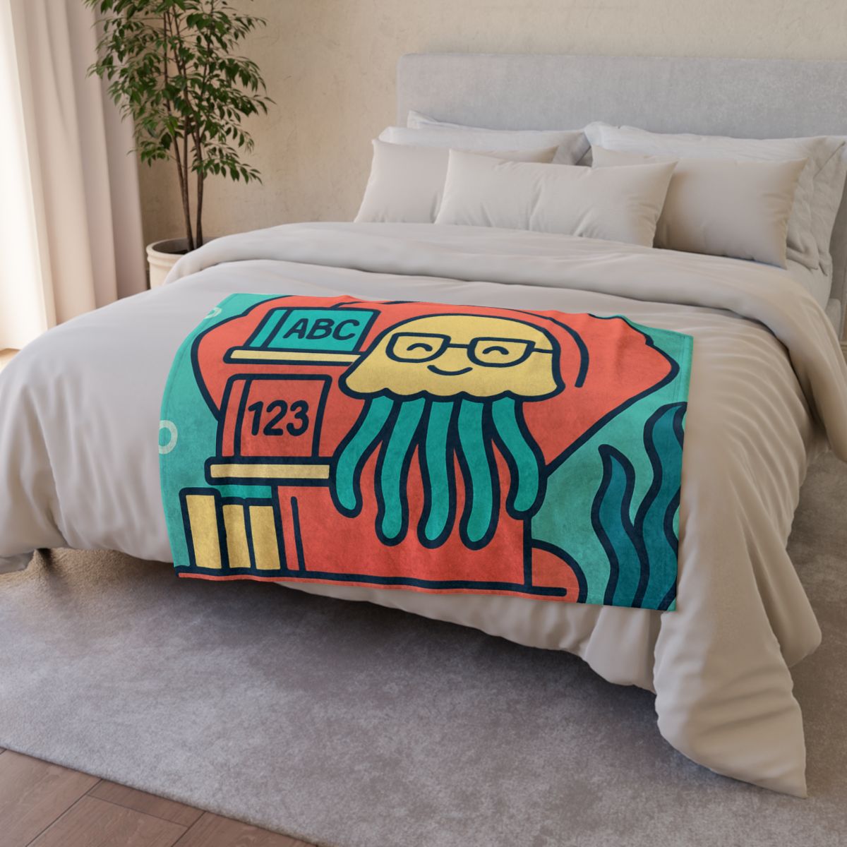 Nebula Jellyfish Library designer printed blankets