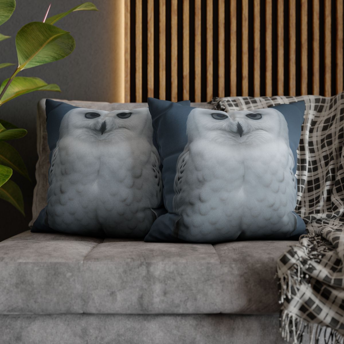 Midnight Watch Snowy Owl designer print pillow cases