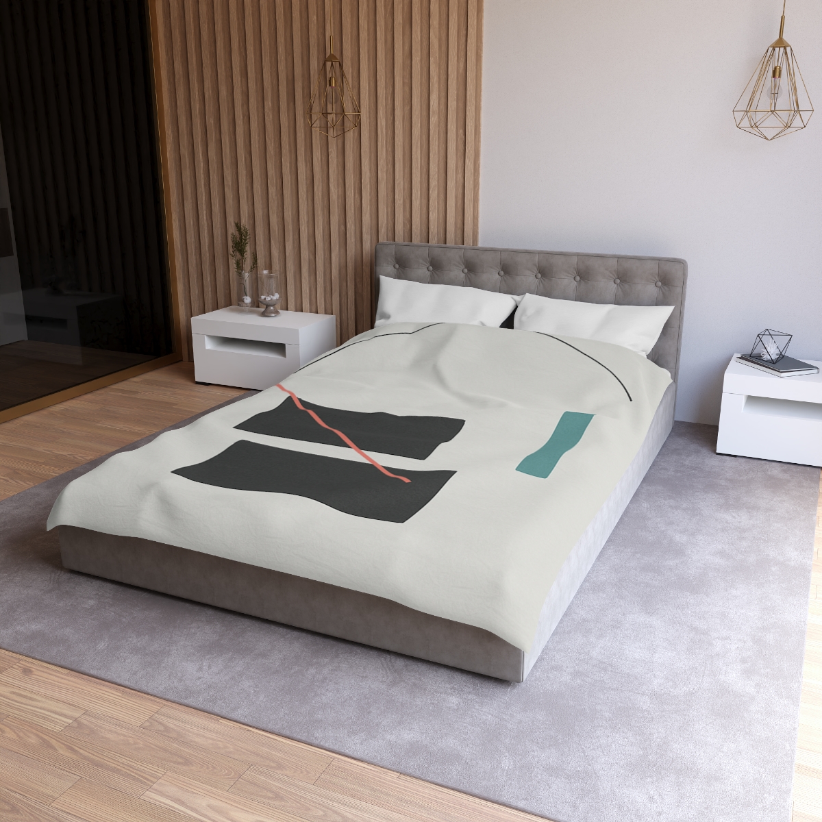 Stacked Rectangles With Crossing Arc trendy bedroom duvets