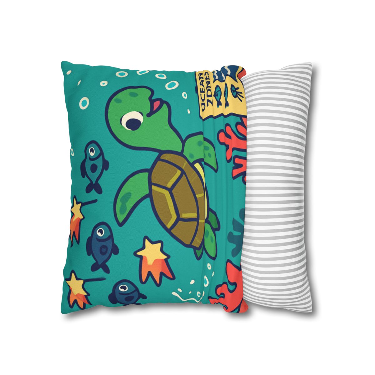 Coral Comet Turtle Parade trendy patterned pillow cases