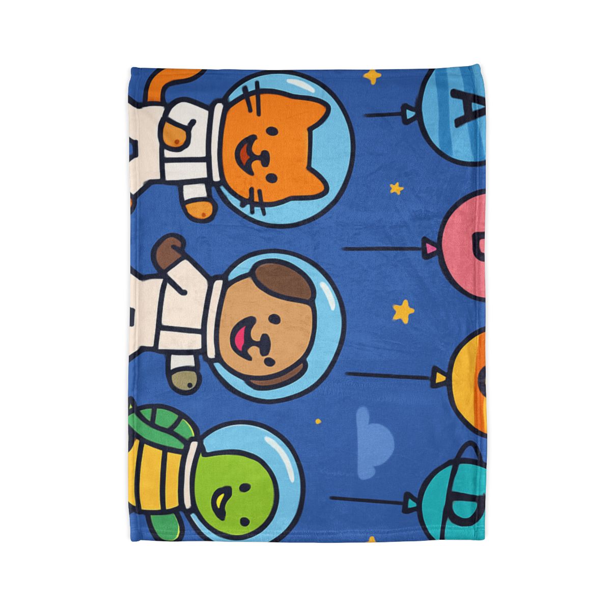 Planet Parade Of The Animal Astronauts soft fleece blankets