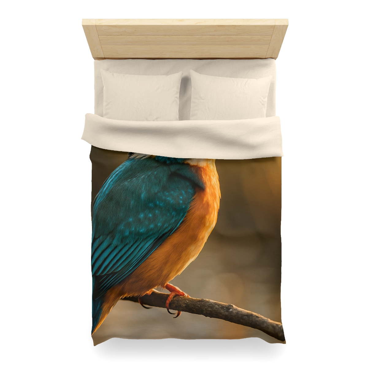 Emerald Glide Common Kingfisher personalized bedding duvets