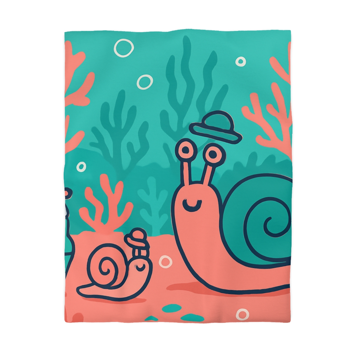 Coral City Snail Parade trendy bedroom duvets