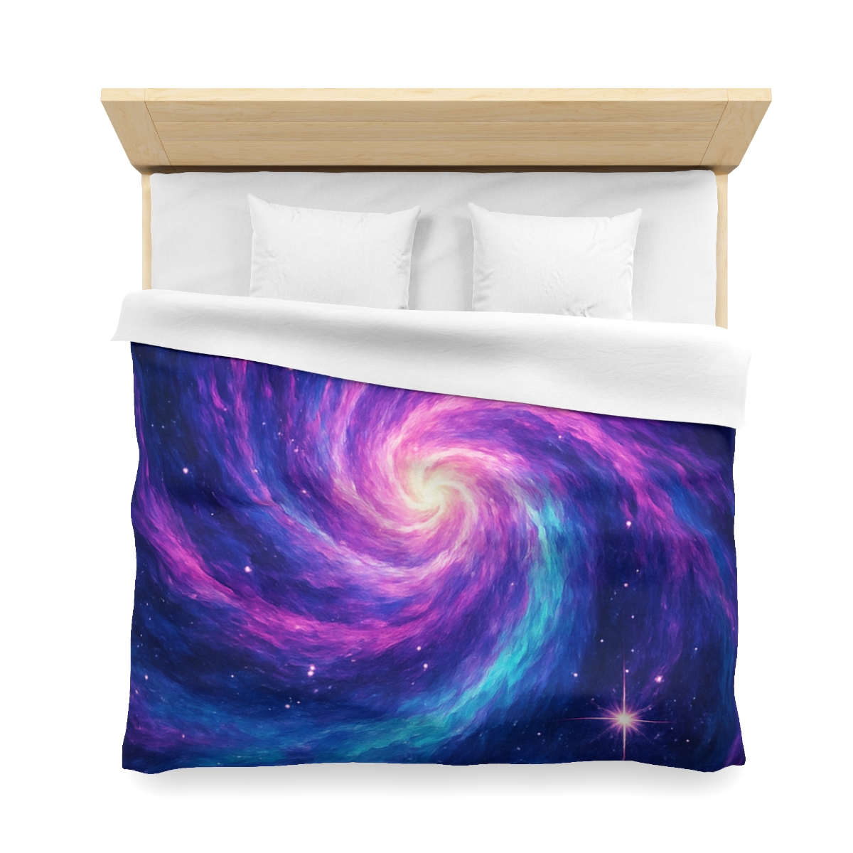 Nebula Spiral Haze designer printed duvets