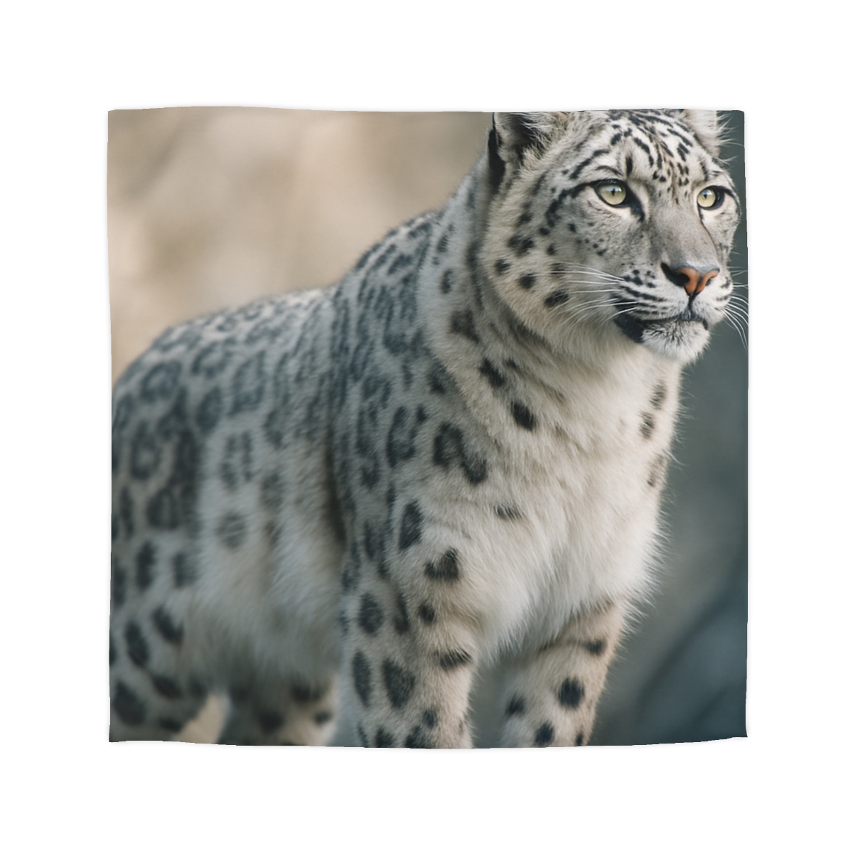 Mist Veil Snow Leopard designer printed duvets
