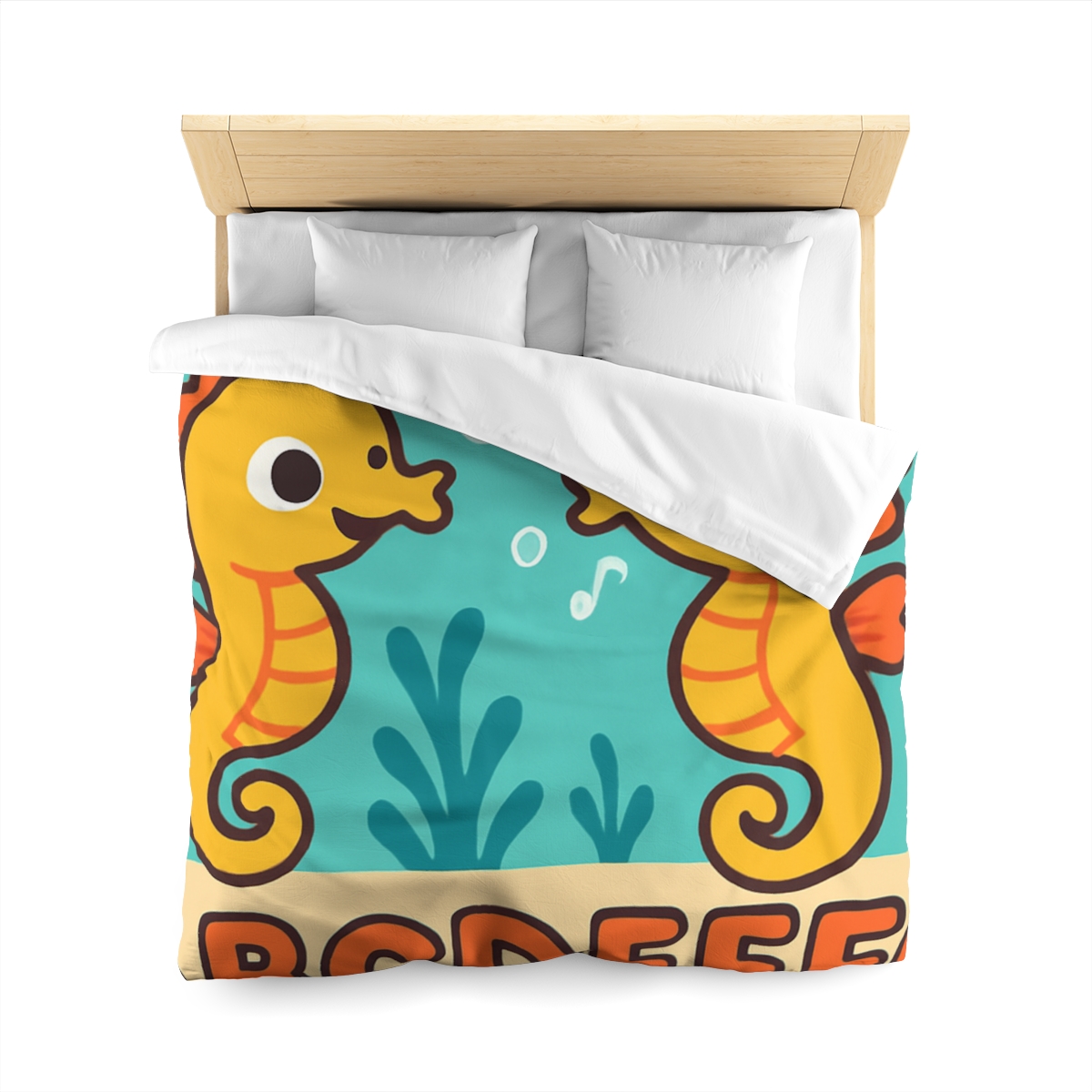 Underwater Alphabet Reef With Singing Seahorses custom duvets