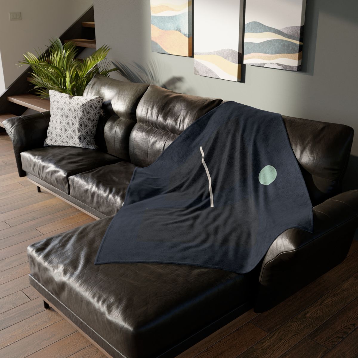 Twin Rectangles With Shared Edge Line decorative home blankets