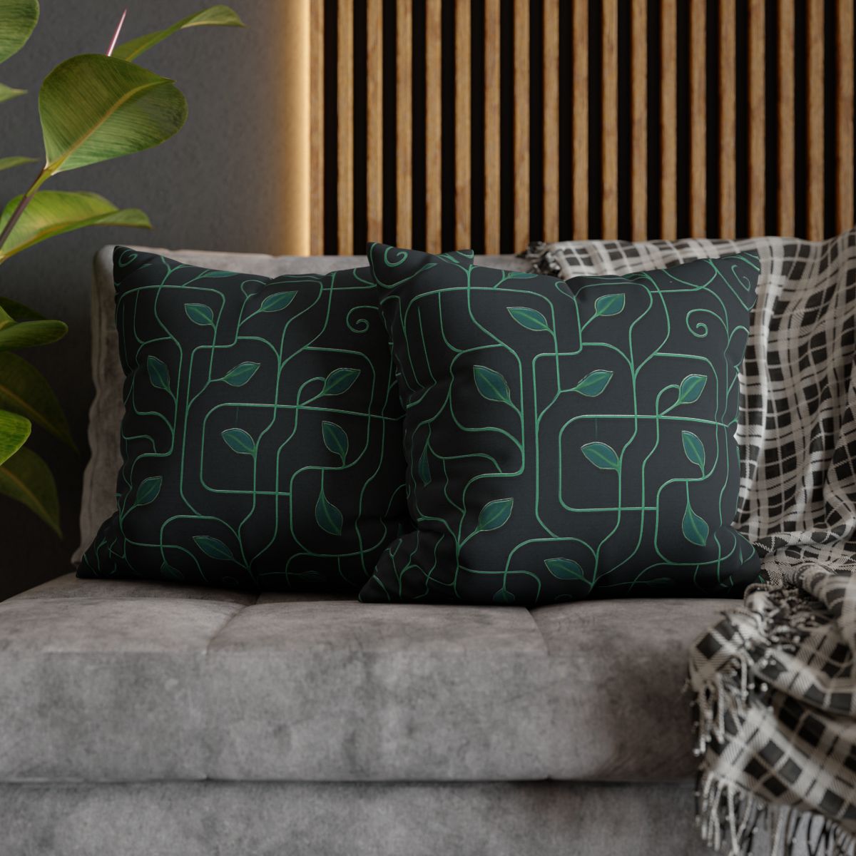 Vine Circuit Lattice designer print pillow cases