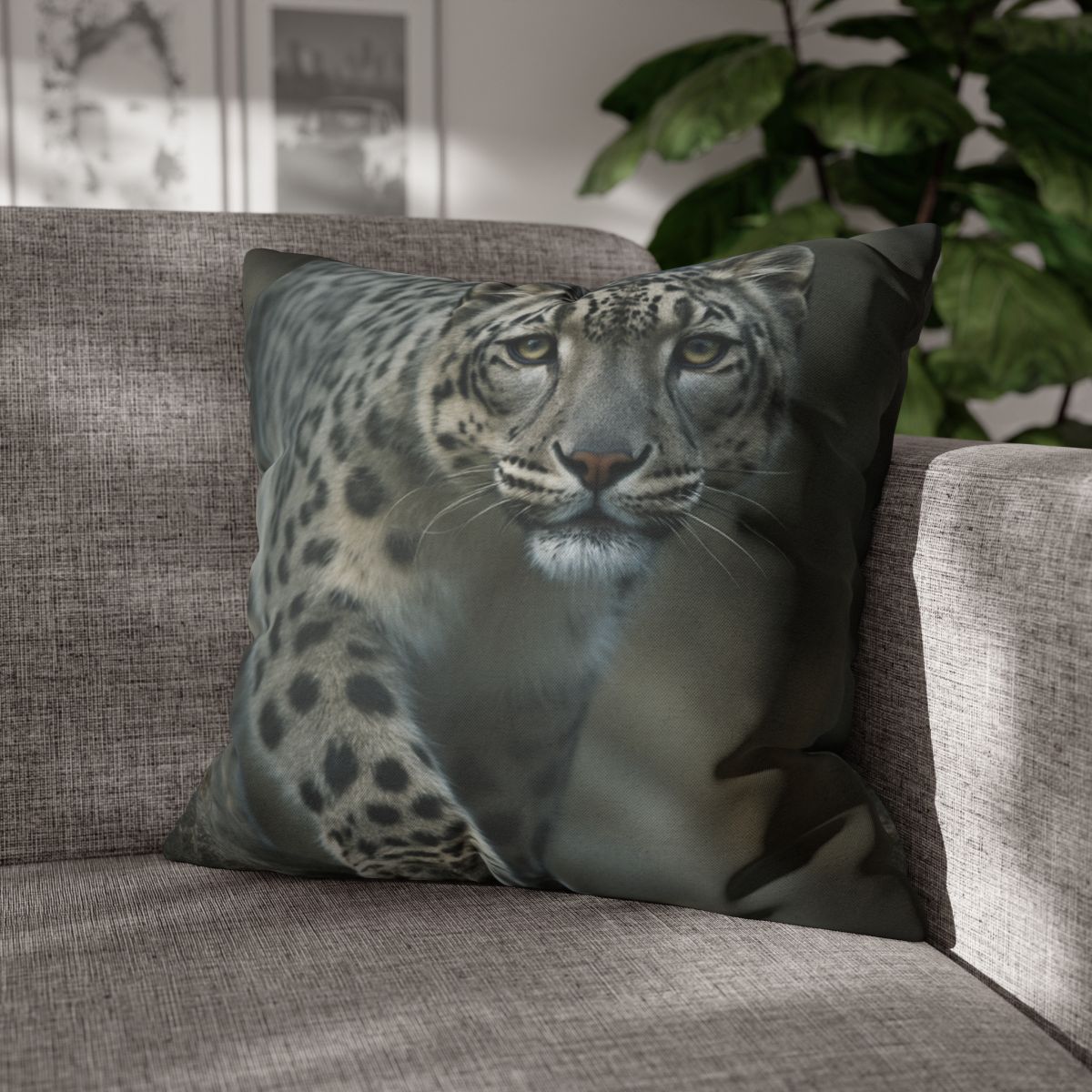 Starlit Sprint Snow Leopard comfortable bedding pillow covers