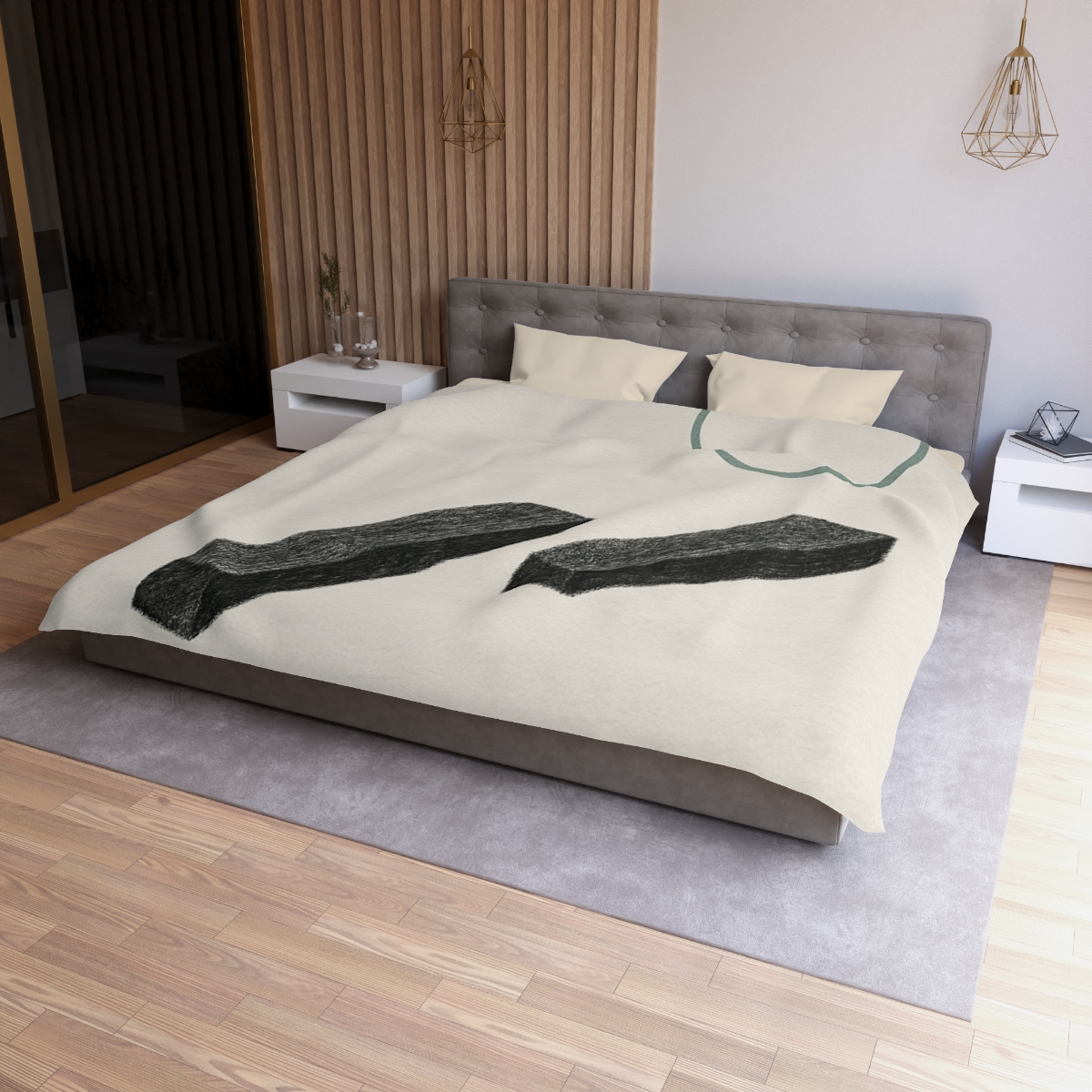 Staggered Bars With Floating Ring unique patterned duvets