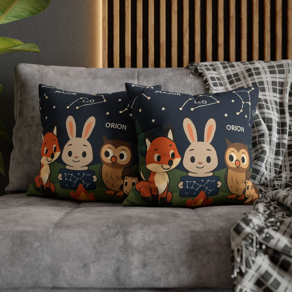 Constellation Campfire Critters comfortable bedding pillow covers