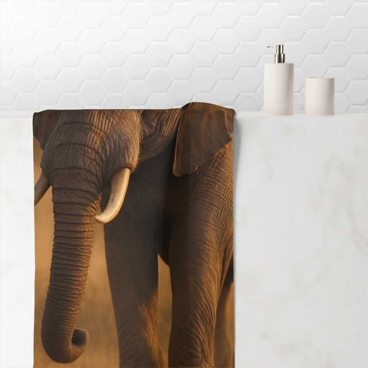 Dusk Sentinel Elephant designer printed towels