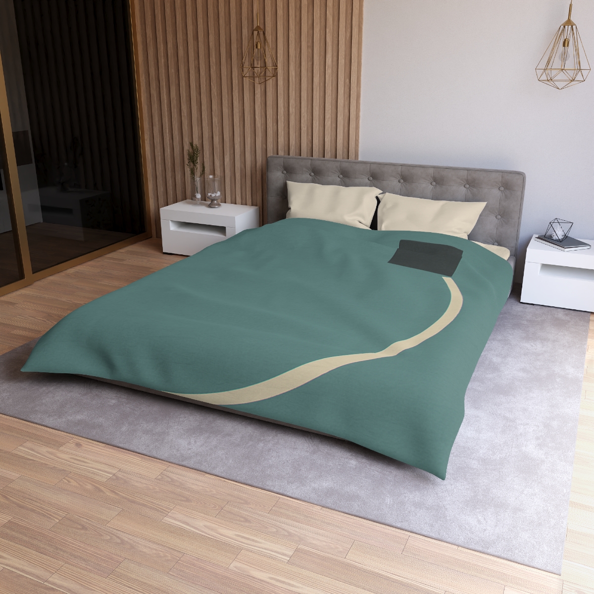 Negative Space Corner Arc duvets for gifts