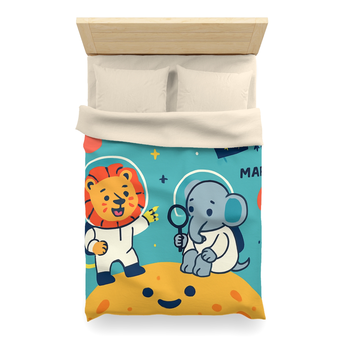 Starry Science Safari designer printed duvets