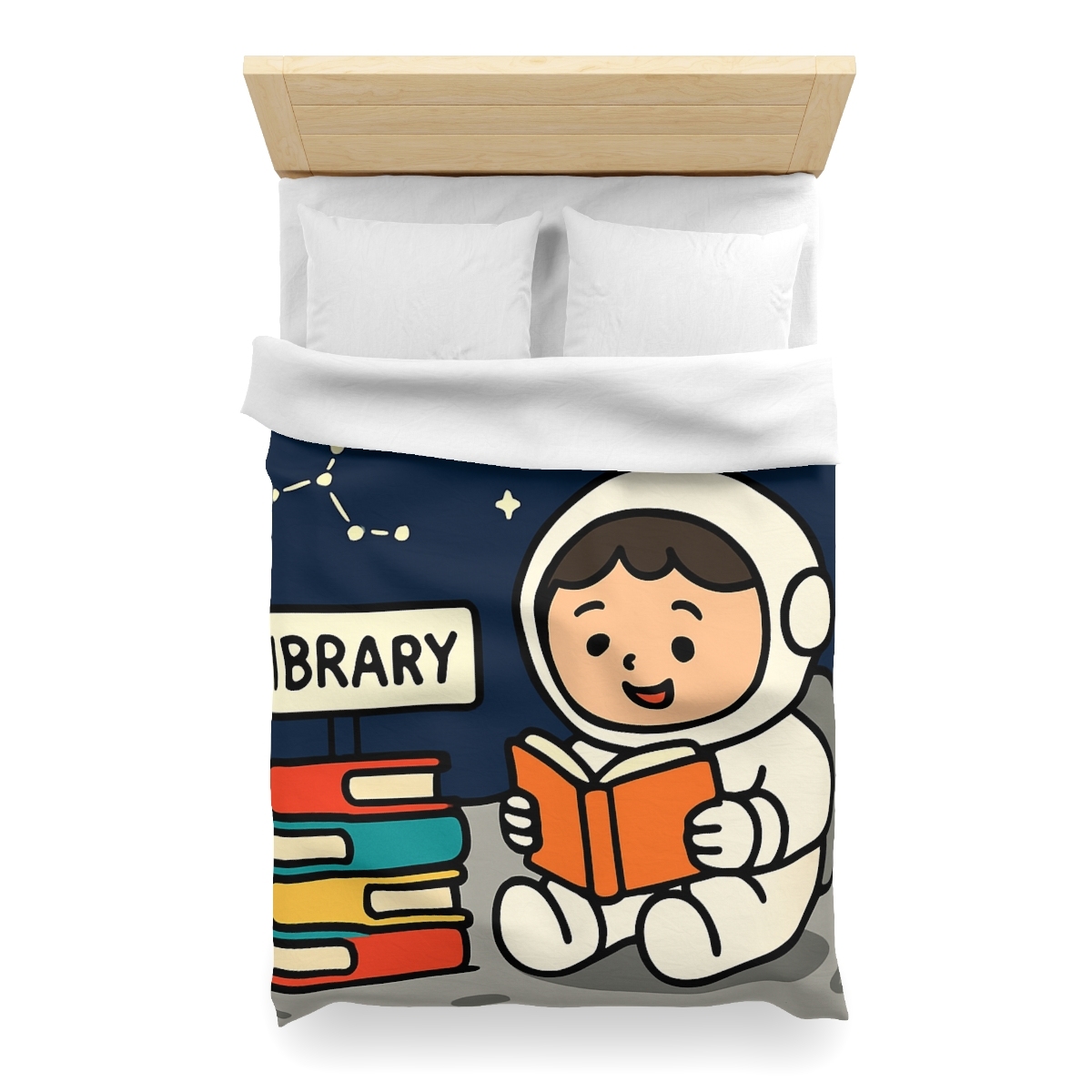 Galaxy Library On The Moon unique patterned duvets