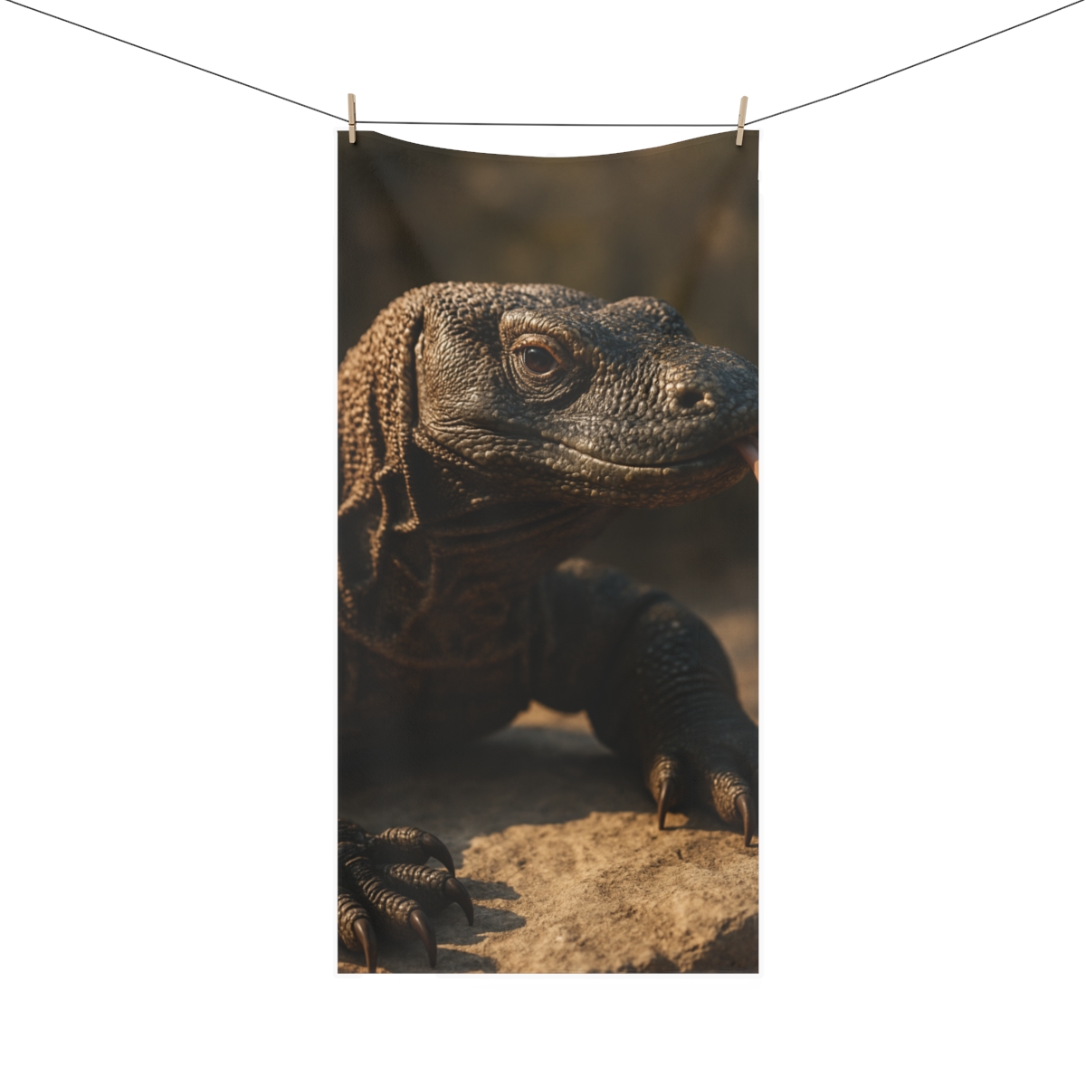 Ancient Sentinel Komodo Dragon stylish beach towels