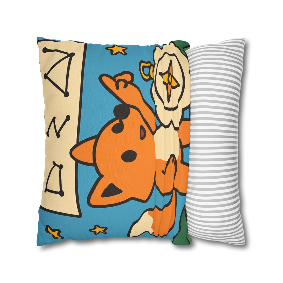 Sky Map Fox And The Cloud Compass designer print pillow cases