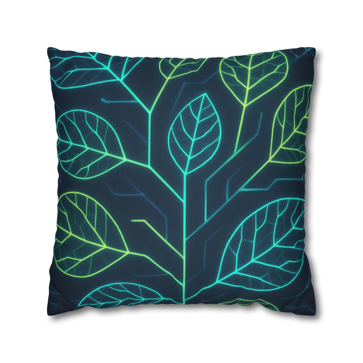 Leaf Vein Circuit Flow designer print pillow cases