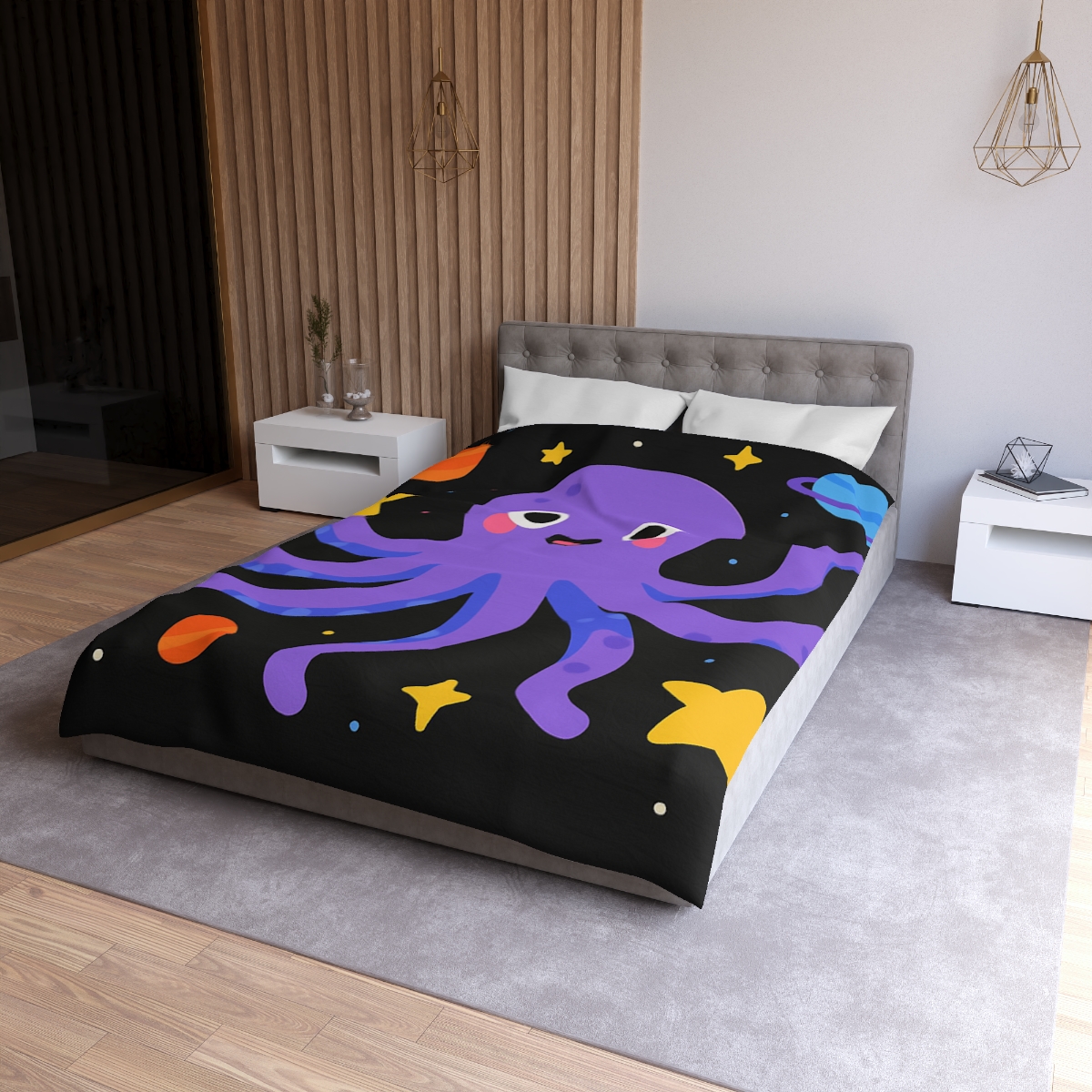 Friendly Space Octopus unique patterned duvets