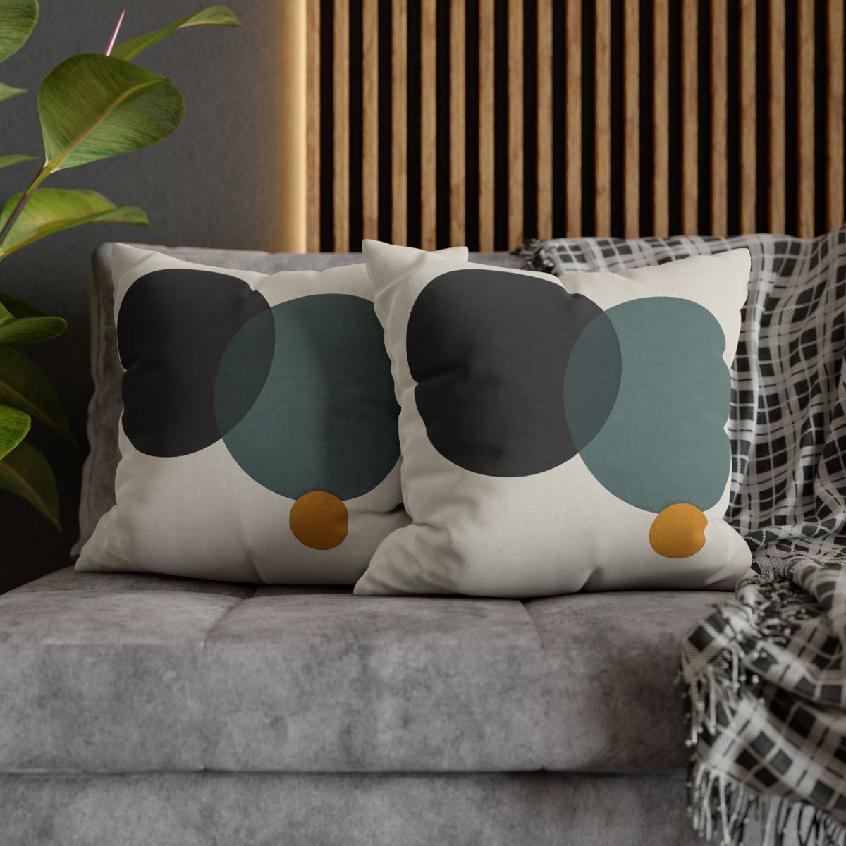 Clustered Three Circles With Pause designer print pillow cases