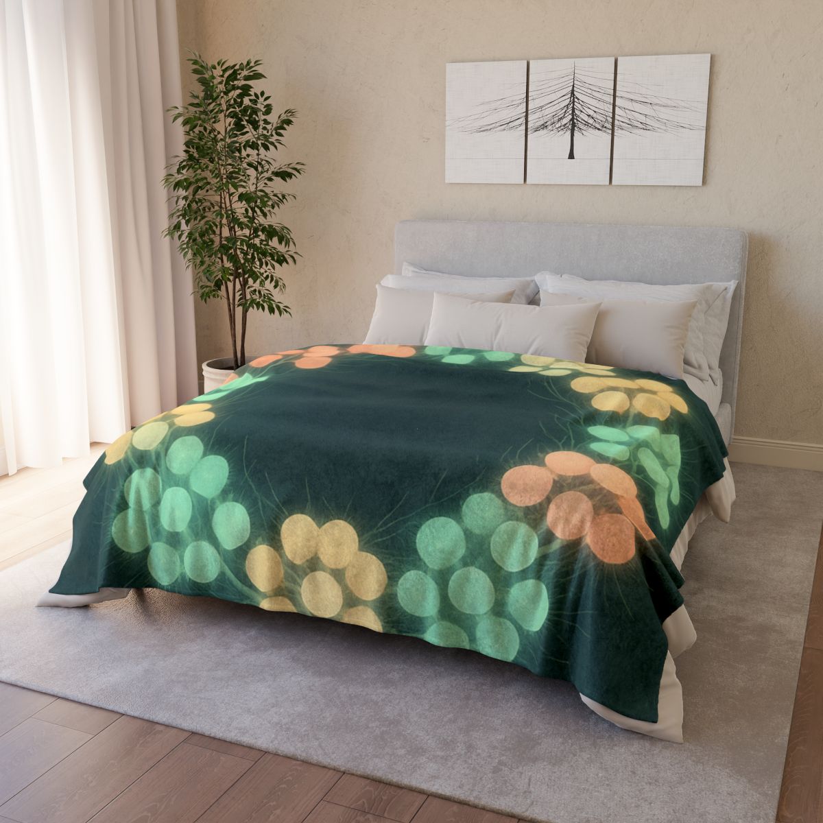 Galactic Seed Halo stylish throw blankets