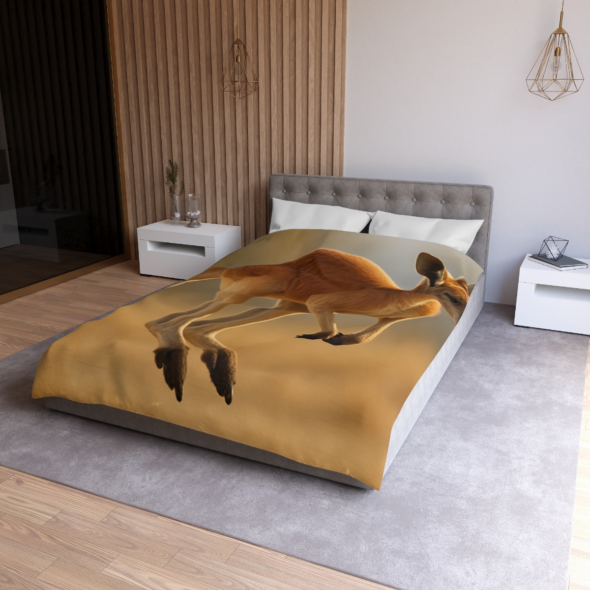 Ember Hop Red Kangaroo custom duvets