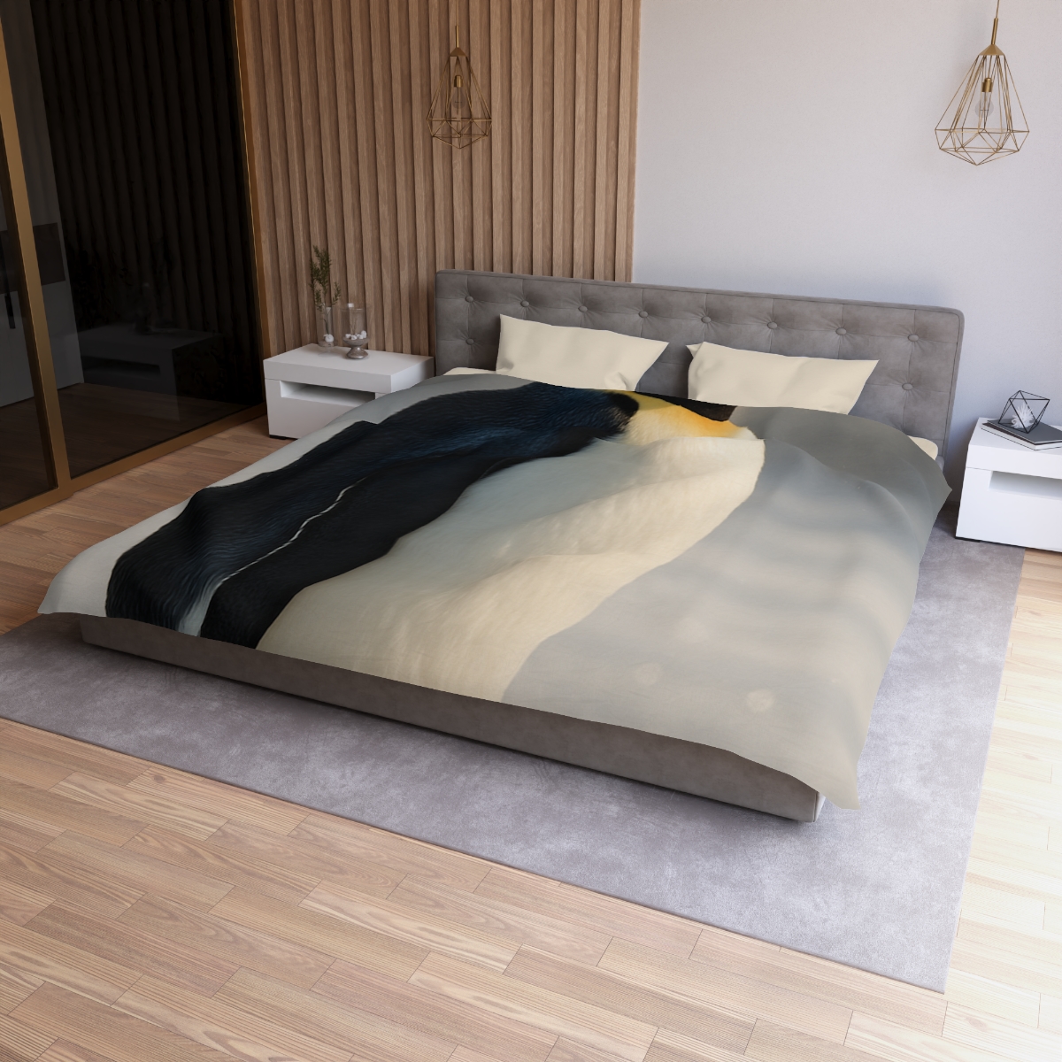 Aurora Drift Emperor Penguin custom duvets