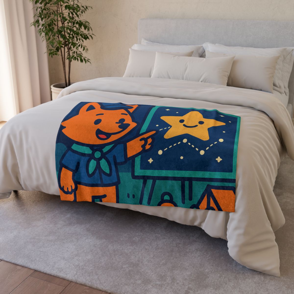 Stargazing Fox Scouts decorative home blankets