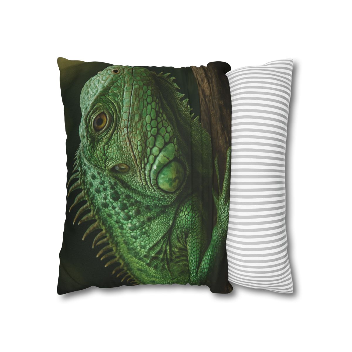 Verdant Gaze Green Iguana comfortable bedding pillow covers