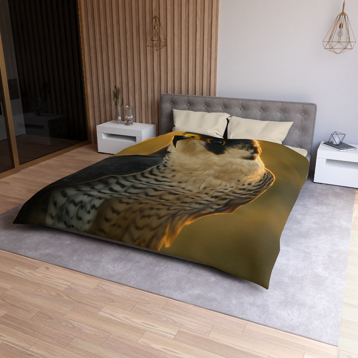 Dawn Arrow Peregrine Falcon designer printed duvets