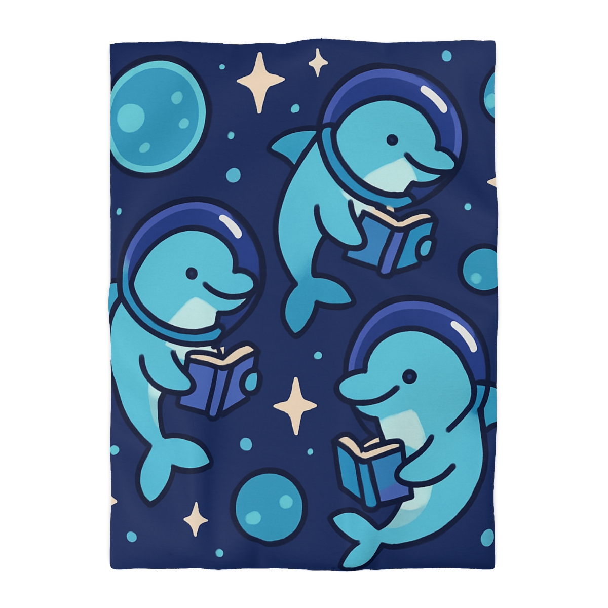 Space School Of Curious Dolphins custom duvets