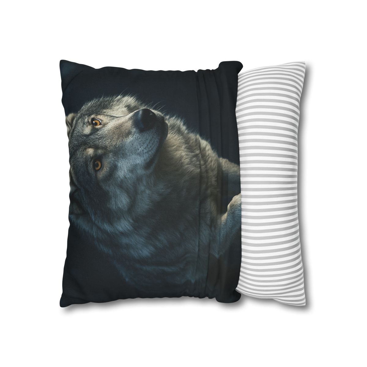 Moonlit Pause Gray Wolf personalized pillow covers