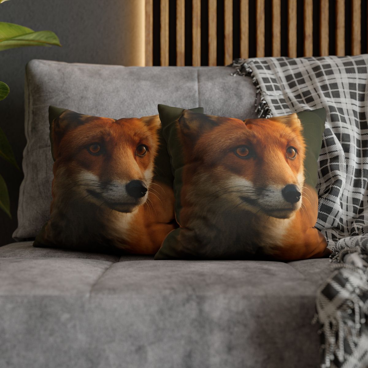 Crimson Whisper Red Fox stylish decorative pillowcases
