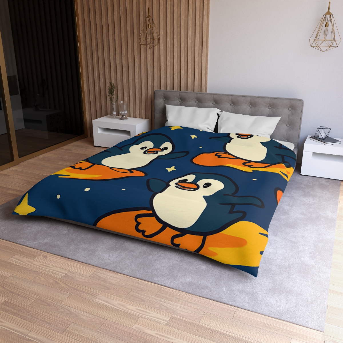 Comet Surfing Penguin Patrol trendy bedroom duvets