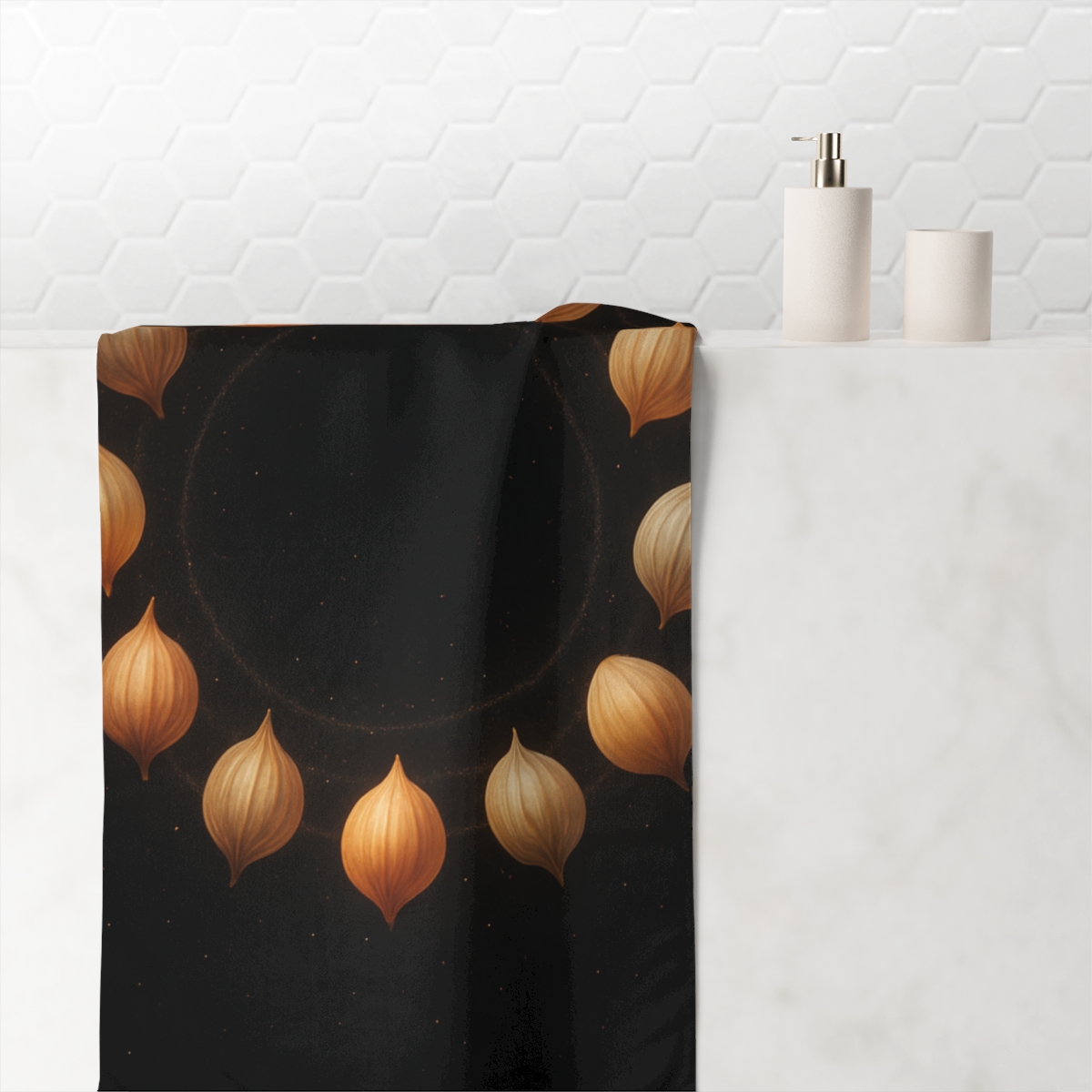 Celestial Seed Halo personalized bath towels