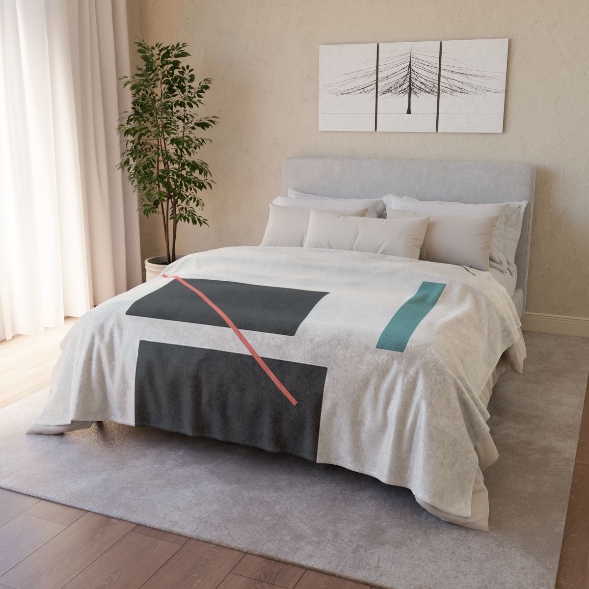 Stacked Rectangles With Crossing Arc custom blankets