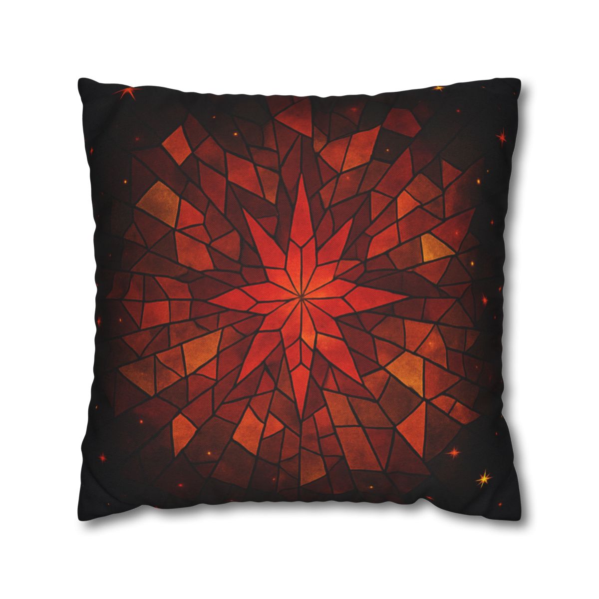 Crimson Starburst Mosaic comfortable bedding pillow covers