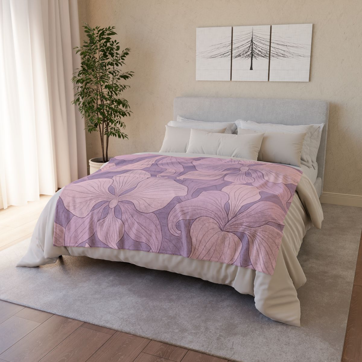 Orchid Veil Pattern personalized cozy blankets