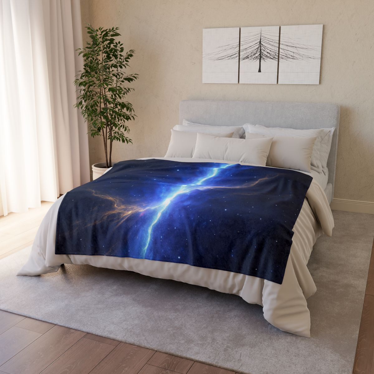 Luminous Horizon Rift decorative home blankets
