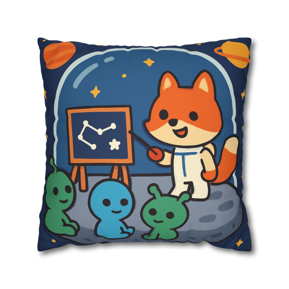 Comet Classroom With Curious Space Fox comfortable bedding pillow covers