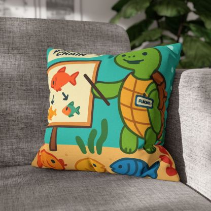 Coral Classroom Sea Turtle Guide trendy patterned pillow cases
