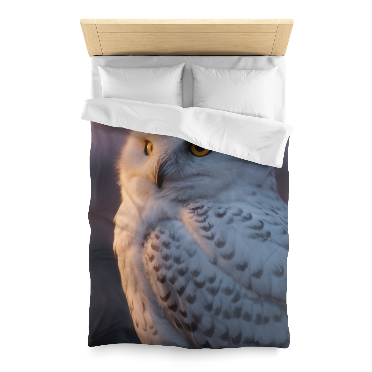Twilight Watcher Snowy Owl personalized bedding duvets