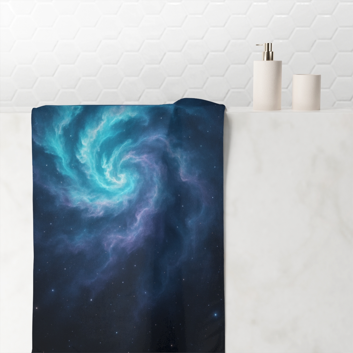 Fractal Nebula Bloom decorative home towels