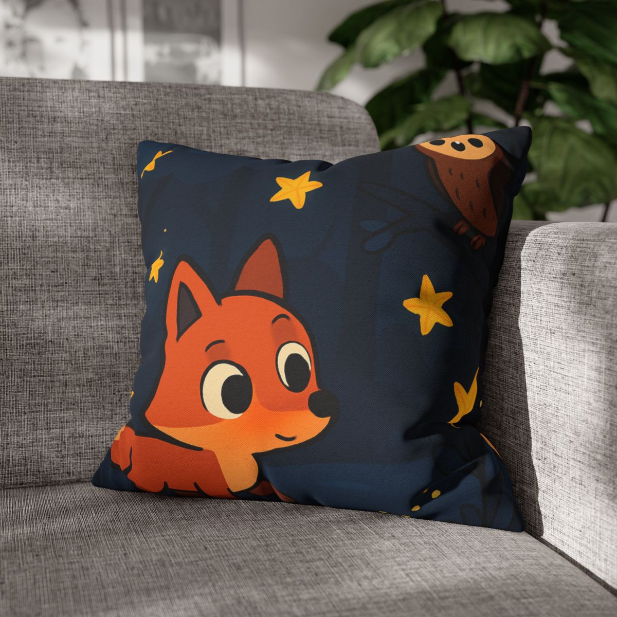 Cosmic Forest Fox personalized pillow covers