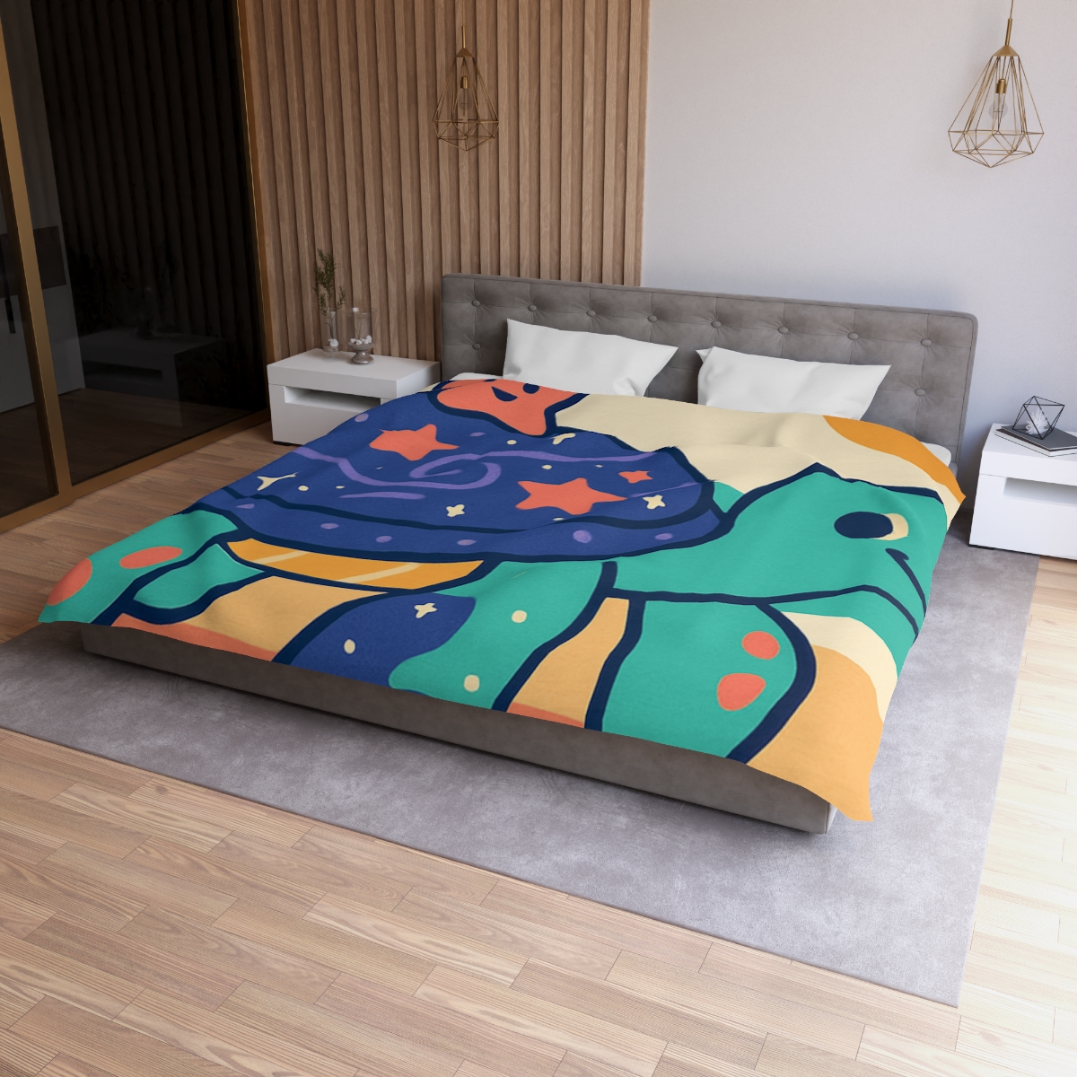 Galactic Seashell Turtle warm winter duvets